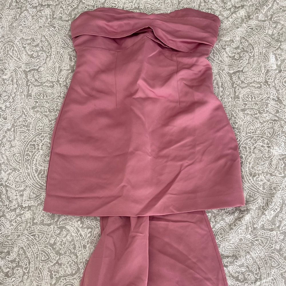 Elegant Pink Strapless Dress
